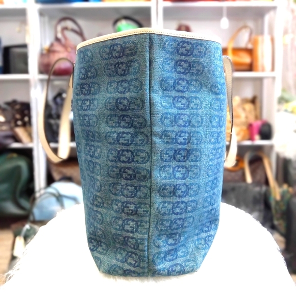 GUCCI DENIM TOTE AND LONG WALLET BUNDLE - Picture 4 of 16